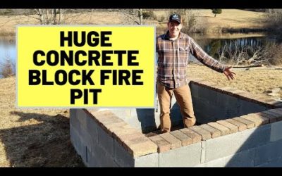 Large Concrete Block Fire Pit (6.5 Feet Square). How-To Build Fire Pit, With Videos